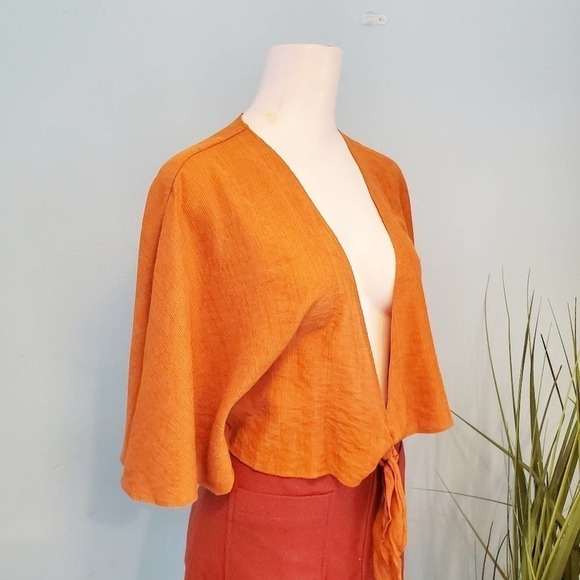 THE EAST ORDER Amelie Crop Top Pumpkin Spice XS - Picture 7 of 10